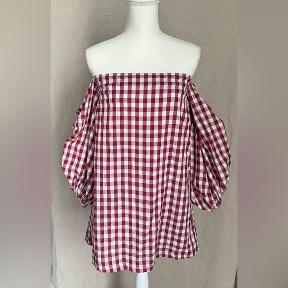 REVOLVE MLM Label Pillar Dress XS Red White Check Gingham Tailgate Summer - Picture 5 of 9